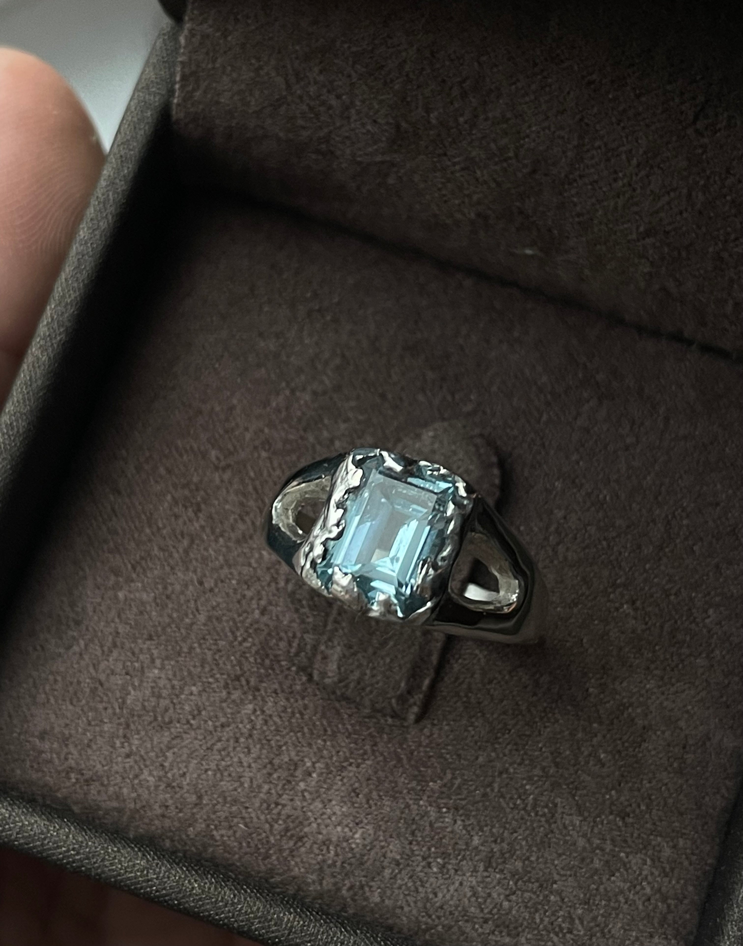 Sky Topaz Silver Ring