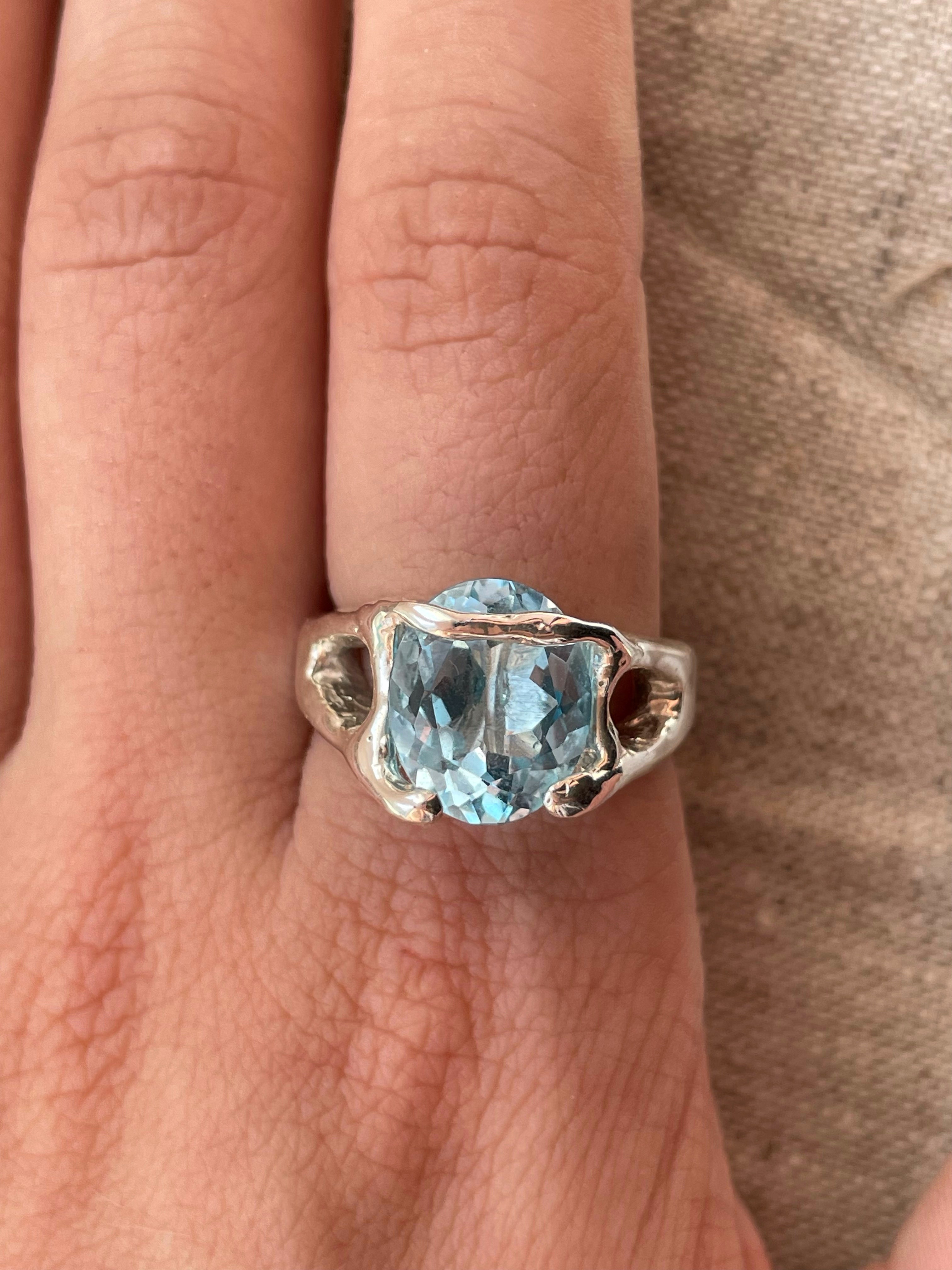 Silver Ring With Topaz